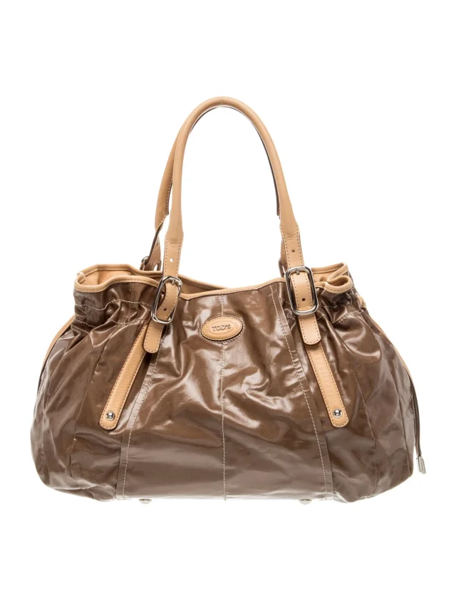 Tod's Top Handle handbags in brown|red Patent leather from The RealReal, photo 1 of 1