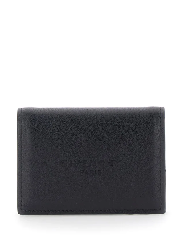 Cardholder 'Antigona' with Logo Lettering Embossed on the Front in Black Leather for Men in Black, image 1 of 1 from Gaudenzi Boutique