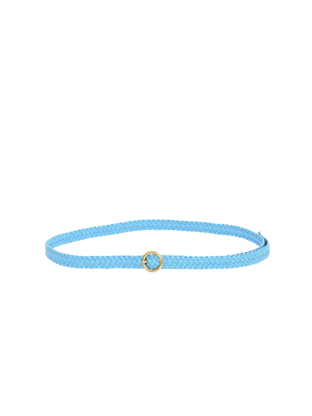 Bottega Veneta Intrecciato Nappa Belt — Blue Leather in Blue Nappa leather from HEWI