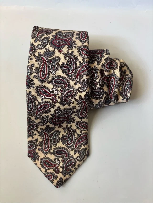 Balenciaga Vintage Paisley Silk Tie in neutral|red|brown Silk from Poshmark