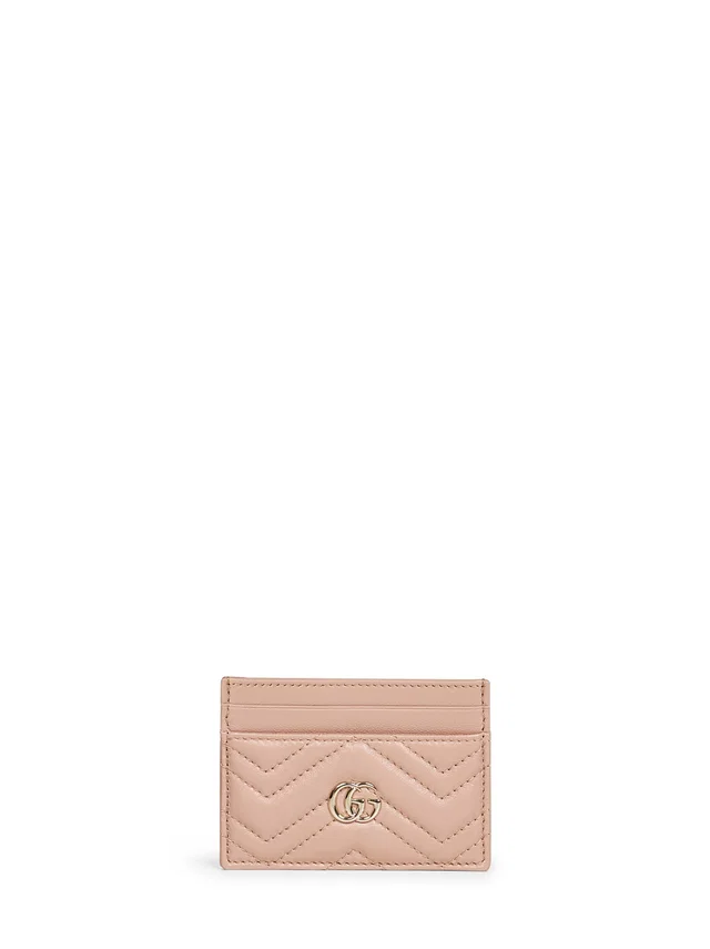 Gucci Gg Marmont Card Case — Pink Wallets & Purses in Pink Lambskin from HEWI