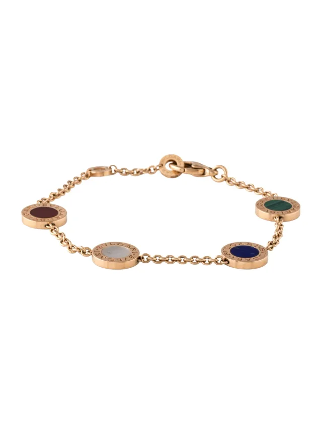 18K Mother of Pearl & Multistone Bvlgari Bracelet, 6.75" in multicolor from The RealReal