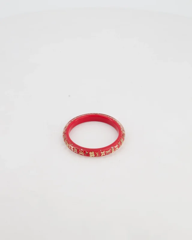 Louis Vuitton Strawberry Red Inclusion Bangle Bracelet with Logo Detail in Red from Sellier, photo 4 of 4