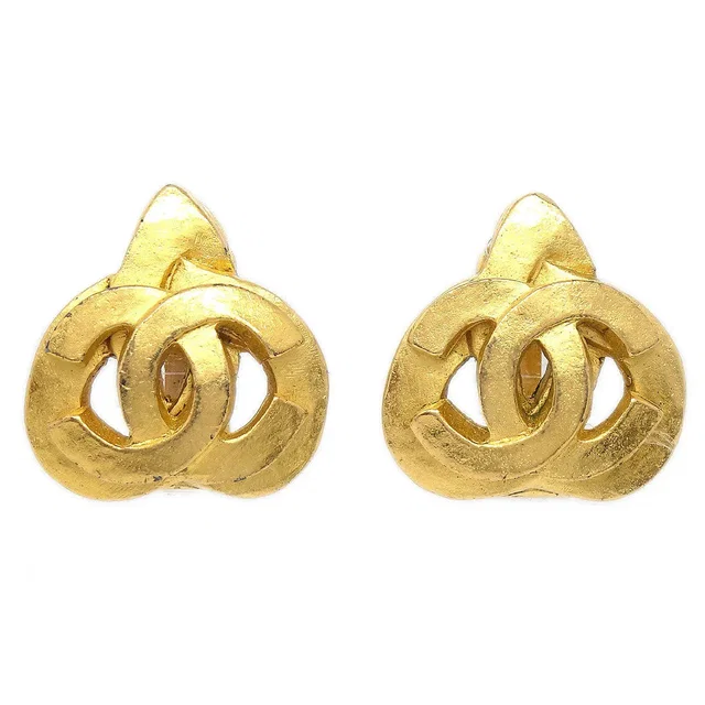 Chanel 1997 Heart Earrings Gold Small in Gold from AMORE Vintage Tokyo