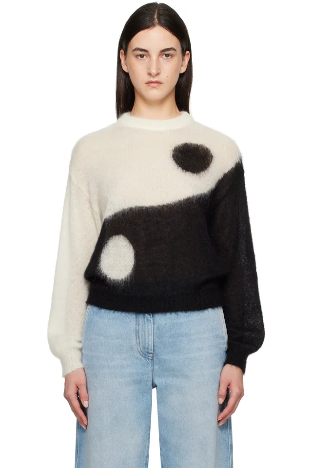 Moschino Black & White Iconic Archive Tao Sweater, image 1 of 1 from SSENSE