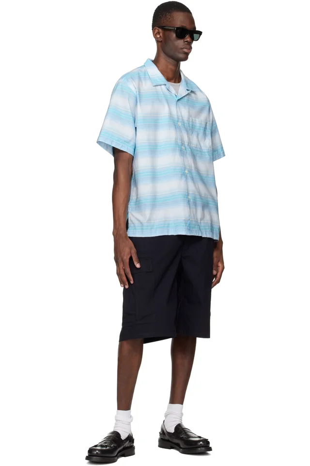 nanamica Navy Ripstop Cargo Shorts, photo 4 of 4 from SSENSE