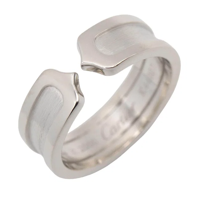 Cartier C2 Au750 White Gold Ring Size 55 in White from LuxUness
