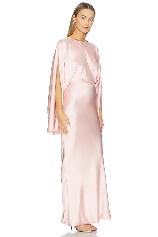 Norma Kamali Reverse Obie Gown With Long Sleeve in Ballet Pink, photo 2 of 4 from REVOLVE (Canada)