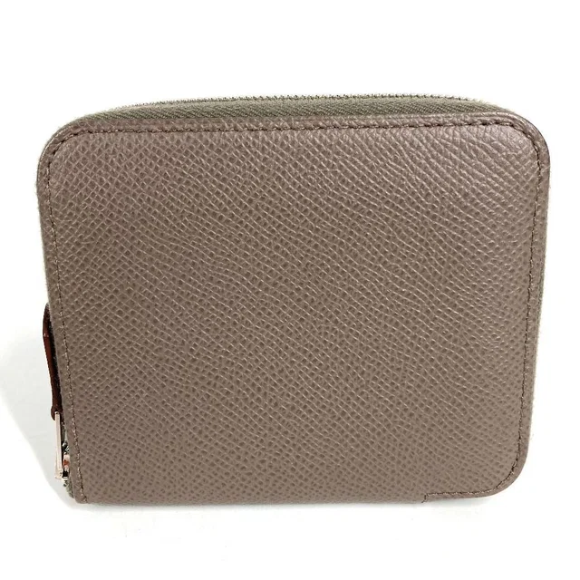 Hermès Coin Case Azap Compact Silk In Epsom Etain Gray in Taupe Epsom leather from The Reluxe