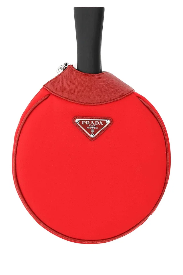 Prada Extra-Oggettistica Ping Pong Paddle Case — Red Exterior: Re-nylon Bag in Red Nylon from HEWI