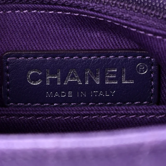 Chanel Caviar Chevron Quilted Mini Coco Handle Flap Purple in Purple Caviar leather from FASHIONPHILE, photo 6 of 10
