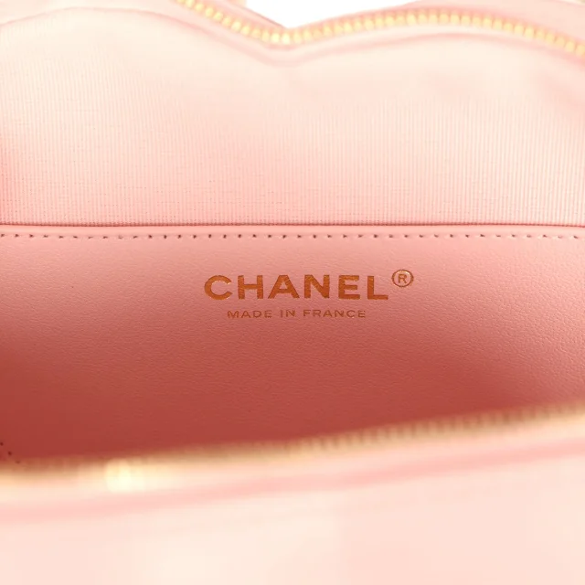 Chanel CC In Love Large Heart Bag in Pink Lambskin from Madison Avenue Couture, photo 9 of 9