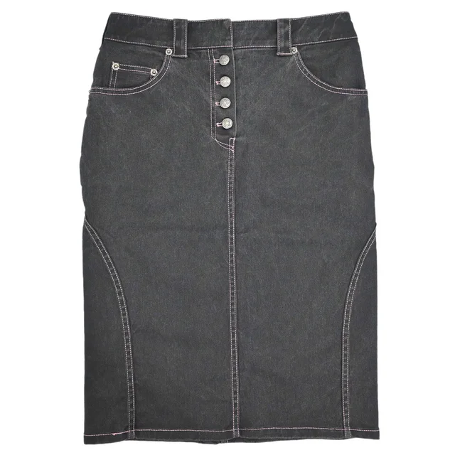 Dior 2003 Denim Skirt Black #38 in Black Denim from AMORE Vintage Tokyo