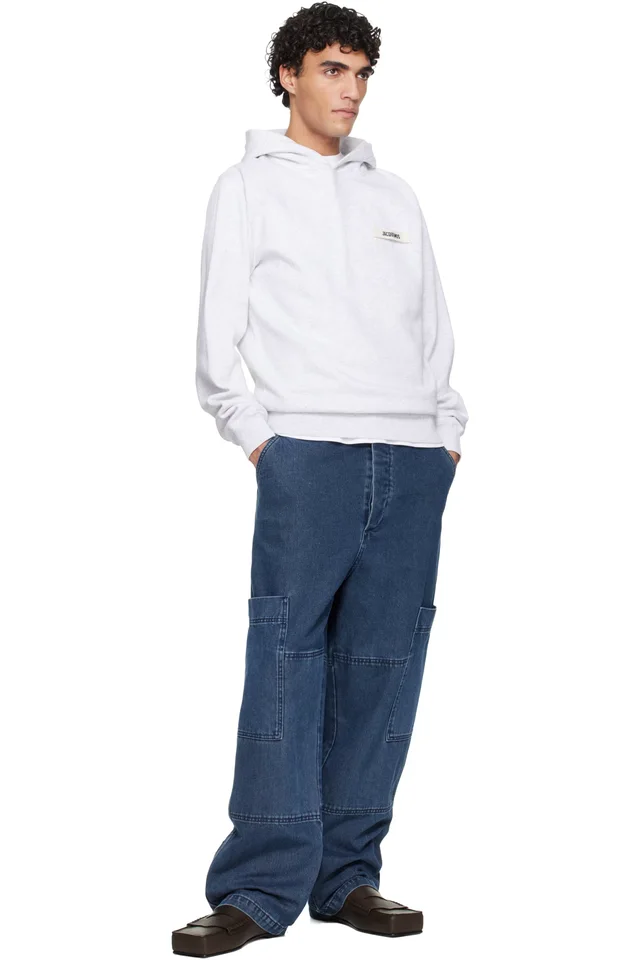 JACQUEMUS Gray 'The Gros Grain' Hoodie, photo 4 of 4 from SSENSE