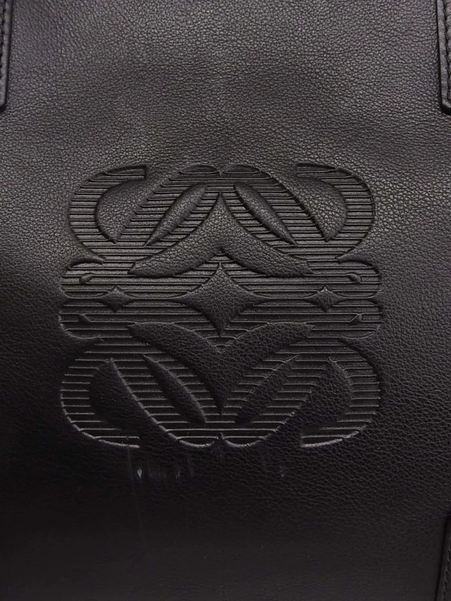 Loewe Anagram Embossed Frost Tote Bag Black from VINTAGE QOO TOKYO, photo 9 of 10