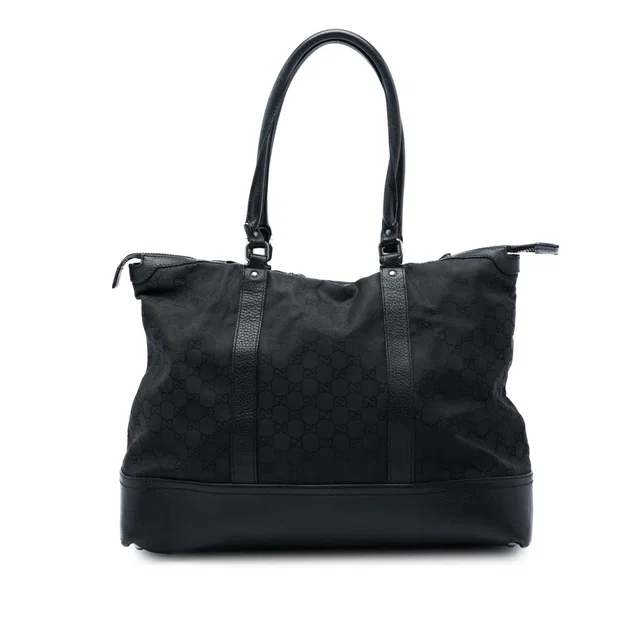 Black Gucci GG Canvas Tote in Black Canvas from Designer Revival