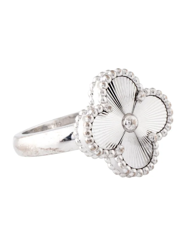 Van Cleef & Arpels Vintage Alhambra Guilloché Ring in multicolor from The RealReal