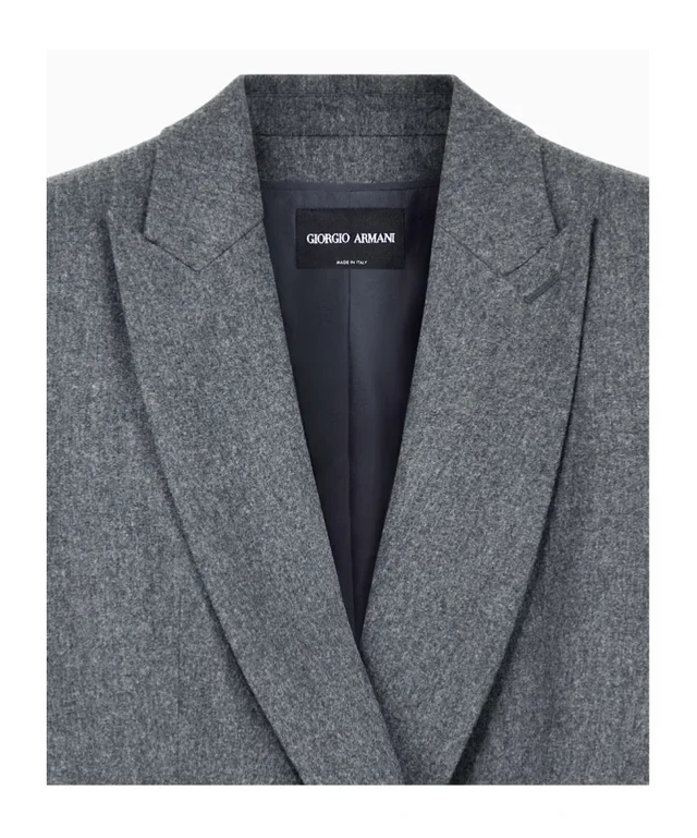 Giorgio Armani Double-breasted jacket in virgin wool flannel and cashmere, photo 2 of 3 from SENSER