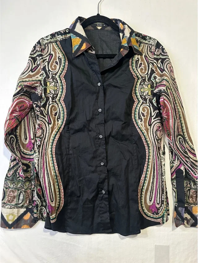 Etro Paisley Print Button Up Shirt Women’s 48 Us 12 Made Italy Multicolor in black from Poshmark