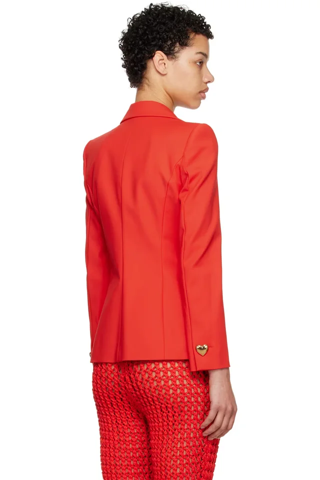 Moschino Red Heart Buttons Blazer, photo 3 of 4 from SSENSE