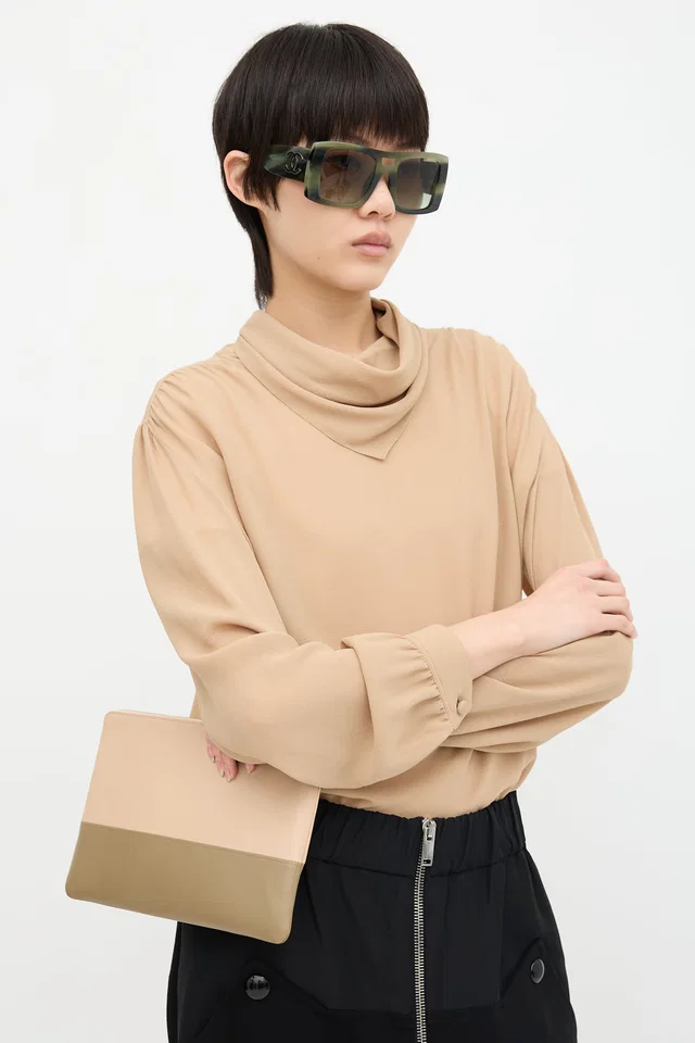 Celine 2012 Leather Two Tone Clutch Bag in Leather from VSP Consignment