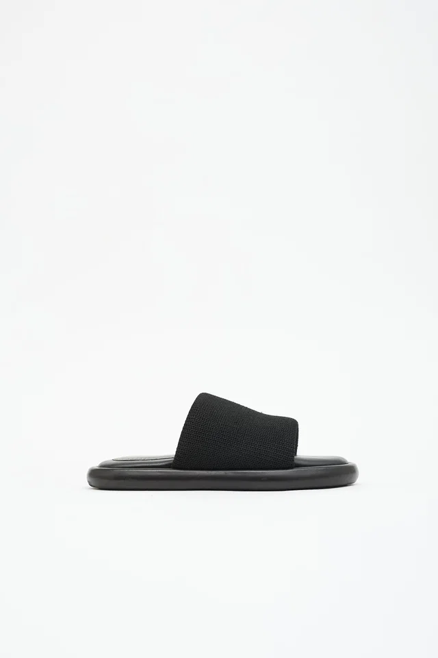 Proenza Schouler Leather & Knit Pipe Slide in Leather from VSP Consignment