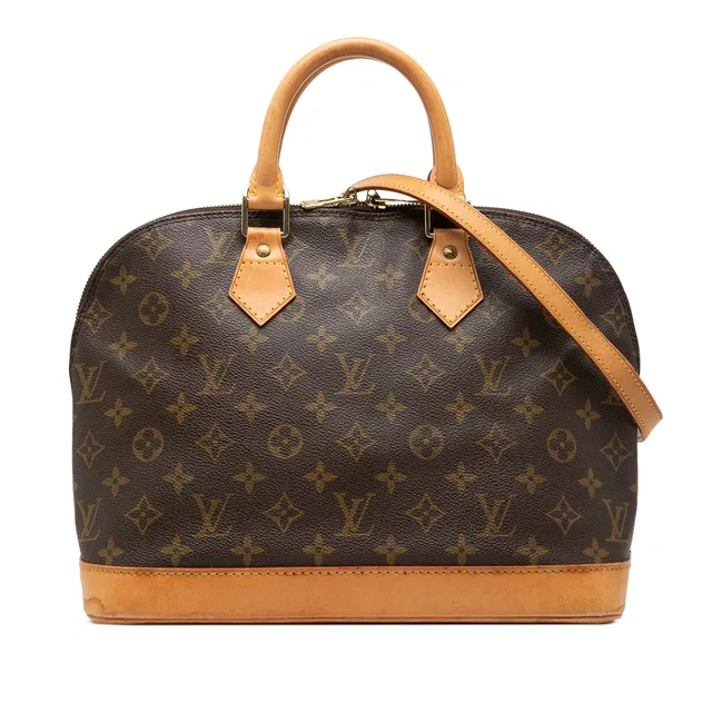 Brown Louis Vuitton Monogram Alma PM Handbag in Brown Coated canvas from Designer Revival