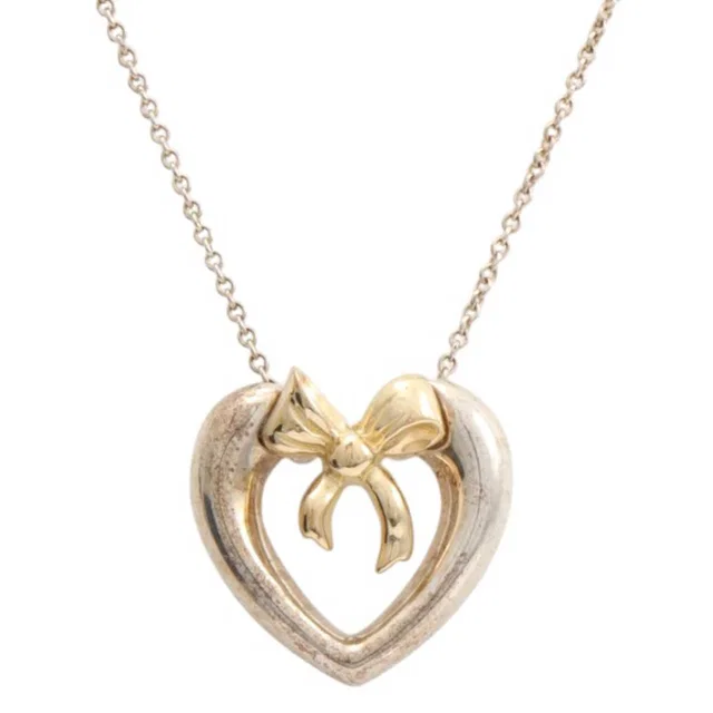 Tiffany & Co. 18K 925 Heart Ribbon Necklace from VINTAGE QOO TOKYO