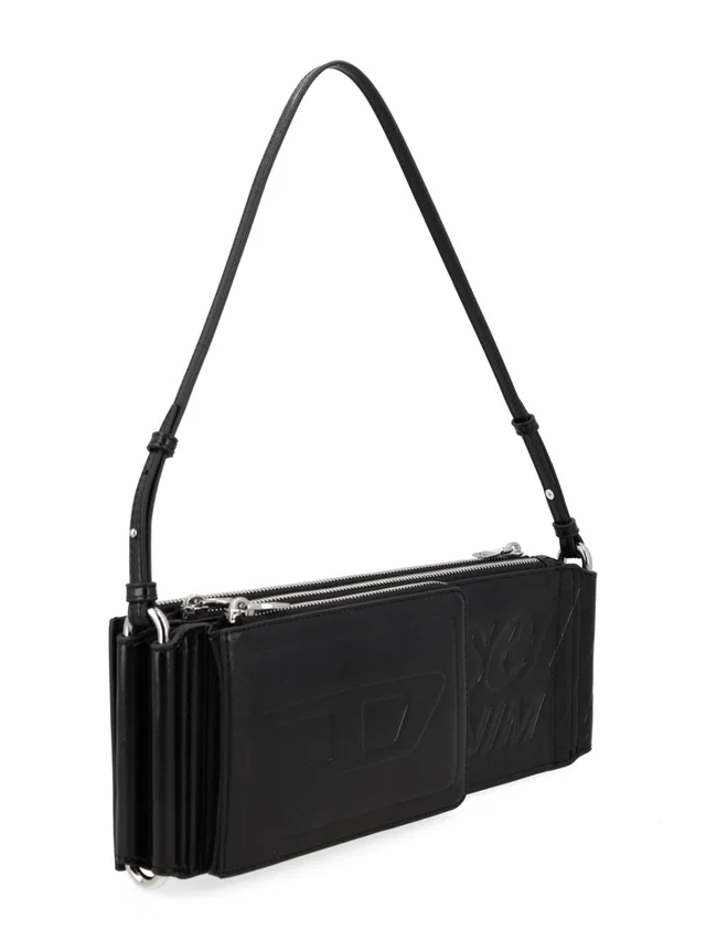 Diesel Flag-D Shoulder Bag — Black Polyurethane in Black from HEWI