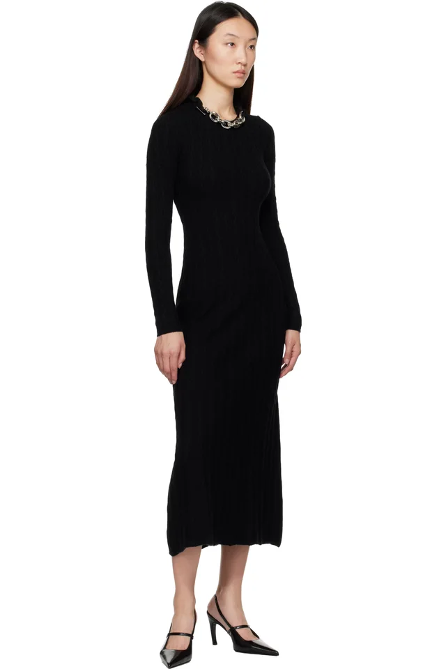 Rabanne Black Wool Maxi Dress, photo 4 of 4 from SSENSE