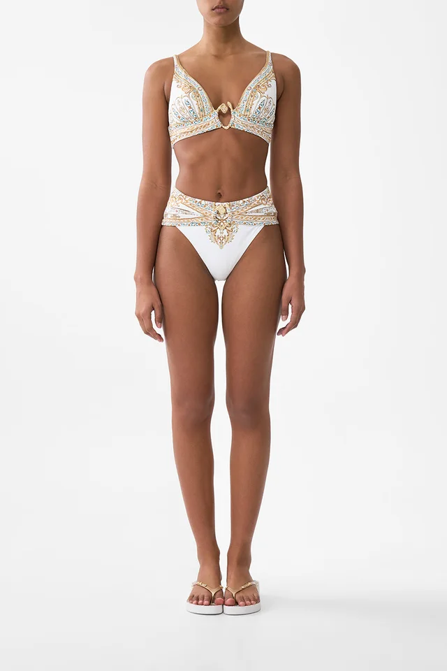 Camilla eBoutique HIGH WAIST BIKINI BOTTOM WITH PLEAT WAIST TRIM OTTOMAN DYNASTY from CAMILLA, photo 1 of 1