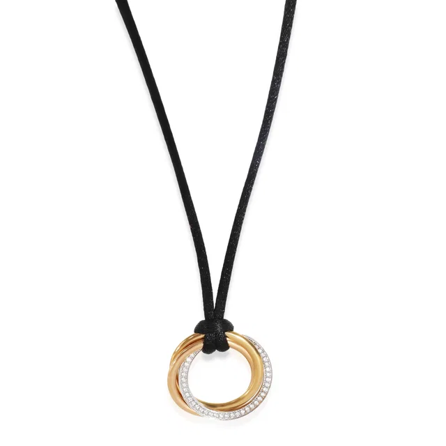 Cartier 3-Tone Gold Diamond Medium Model Trinity Necklace 18k in Gold from HEWI