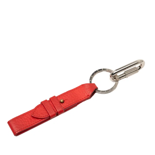 Red Louis Vuitton Leather Dragonne Bag Charm and Key Holder in Red Leather from Designer Revival