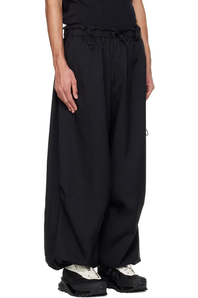 Y-3 Black Sport Uniform Wide Cargo Pants, photo 2 of 4 from SSENSE