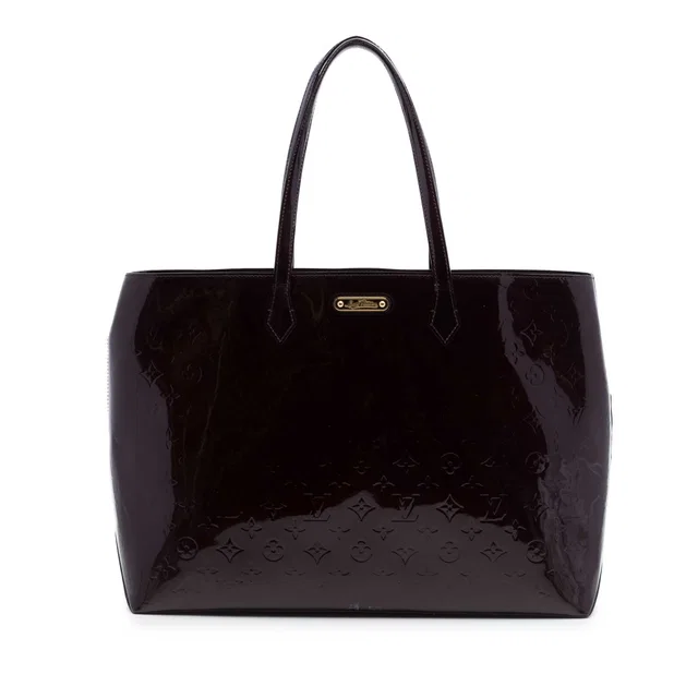 Purple Louis Vuitton Monogram Vernis Wilshire GM Tote Bag in Purple Leather from Designer Revival