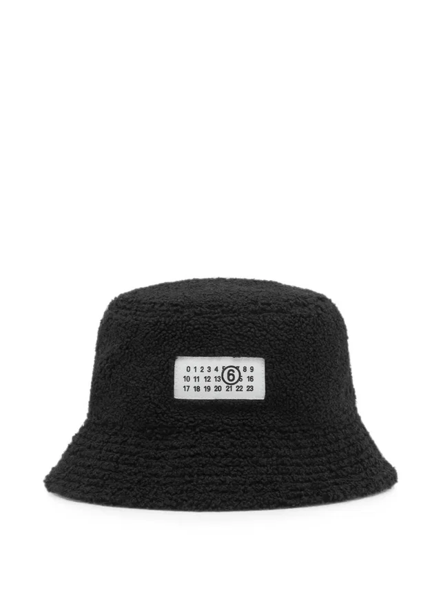Maison Margiela Reversible Teddy Fleece Bucket Hat — Black And Nylon in Black Nylon from HEWI