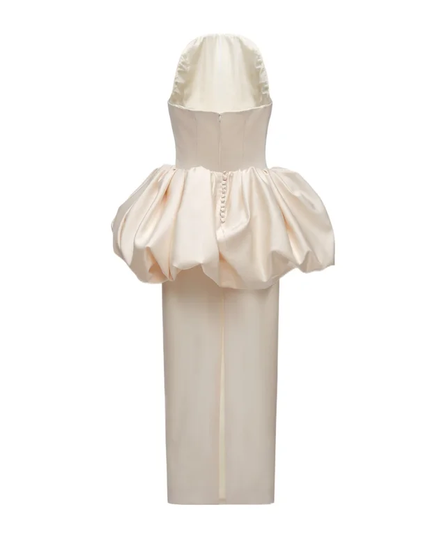 Magda Butrym Bubble peplum column gown in cream, photo 2 of 3 from SENSER