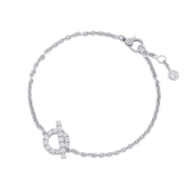 Hermès Finesse Bracelet Size STH219410B 00ST 18K White Gold in White from GALLERY RARE