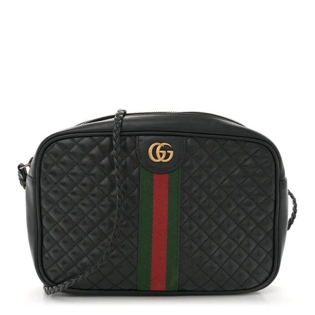 Gucci Trapuntata Camera Calfskin Leather Bag - Black in Black Calfskin from H&T