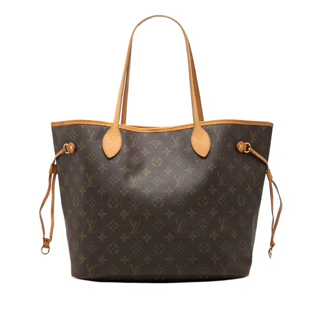 Brown Louis Vuitton Monogram Neverfull MM Tote Bag in Brown Coated canvas from Designer Revival