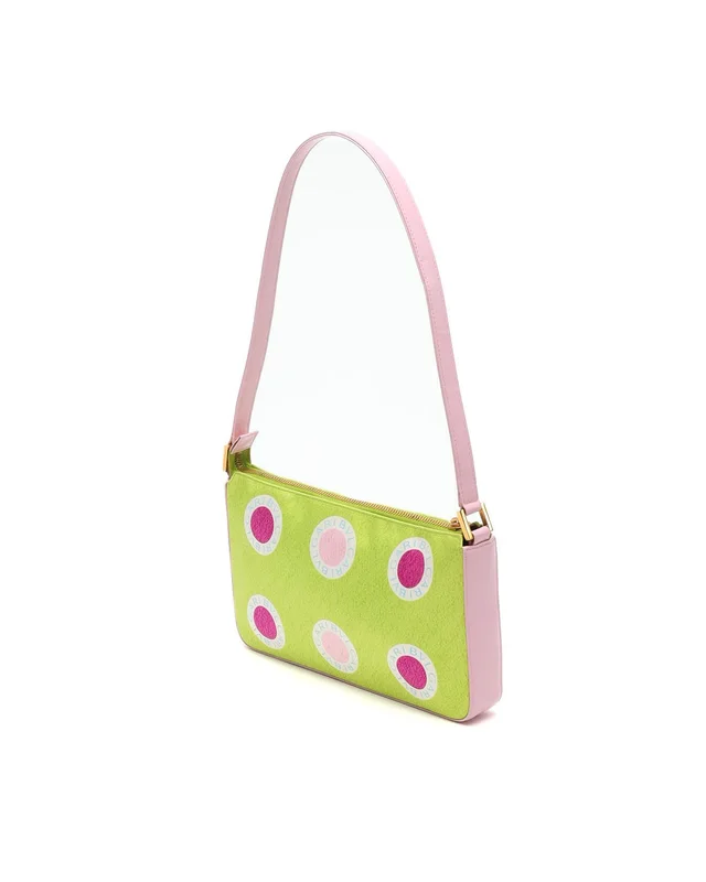Bvlgari Pink & Green Cylinder Shoulder Bag in Green Canvas from A Retro Tale, photo 3 of 7