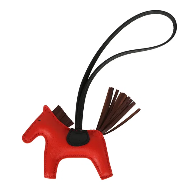 Hermès Rodeo Bag Charm PM Capucine, Terre, Black Milo Lambskin in Black Lambskin from Madison Avenue Couture