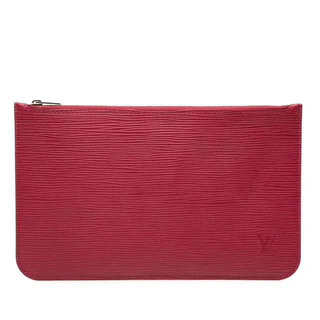 Red Louis Vuitton Epi Neverfull Pouch in Red Leather from Designer Revival