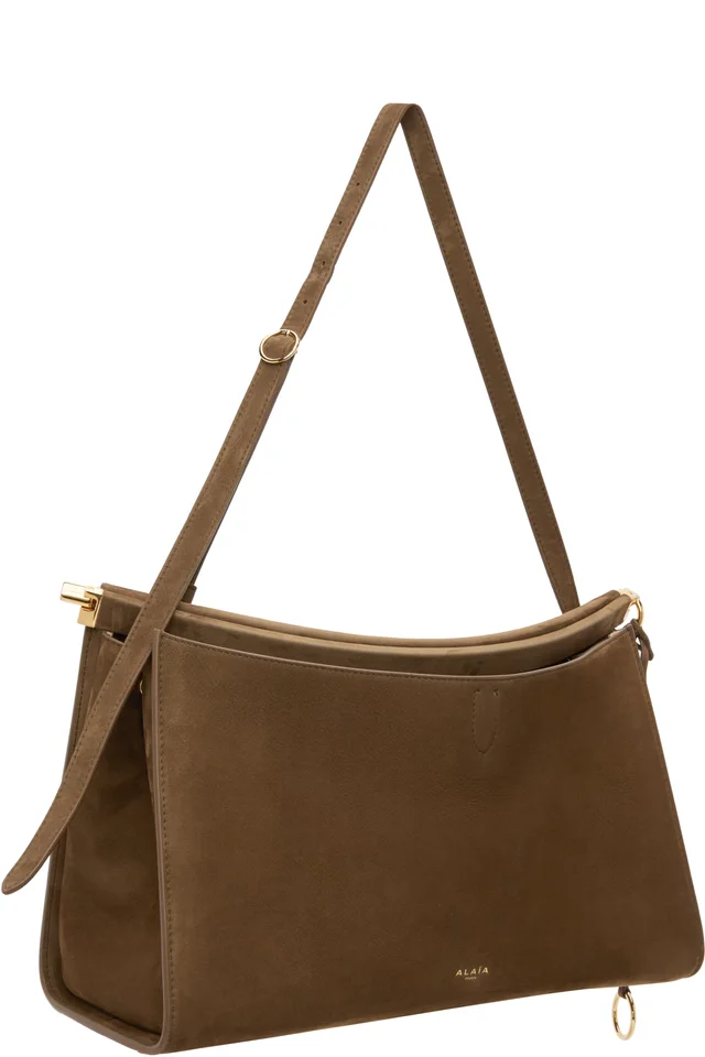 ALAÏA Khaki 'Le Click' Pocket 35 Bag, photo 2 of 3 from SSENSE