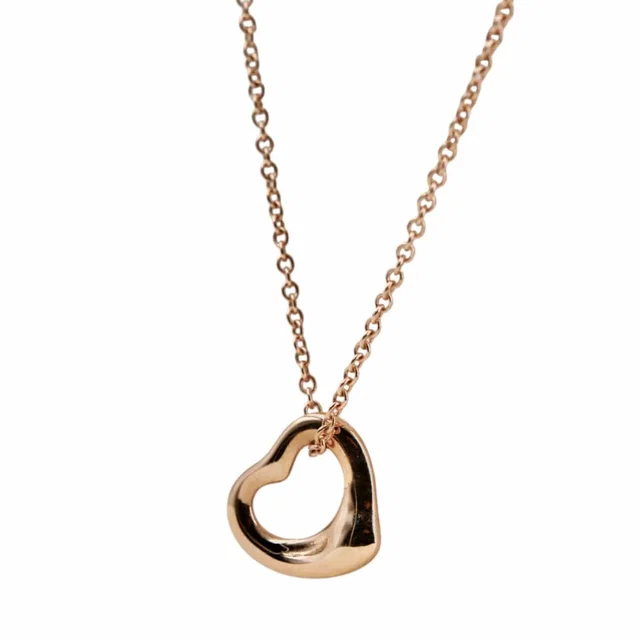 Tiffany & Co. 18k Rose Gold Elsa Peretti Open Heart Pendant in Pink from Luxury Promise