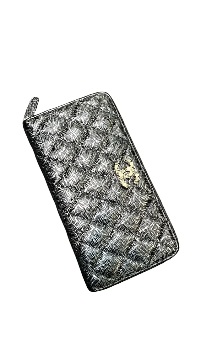 Chanel Long Zipped Wallet Black Caviar LGHW Microchipped NEW in Black Caviar leather from Luxury Promise