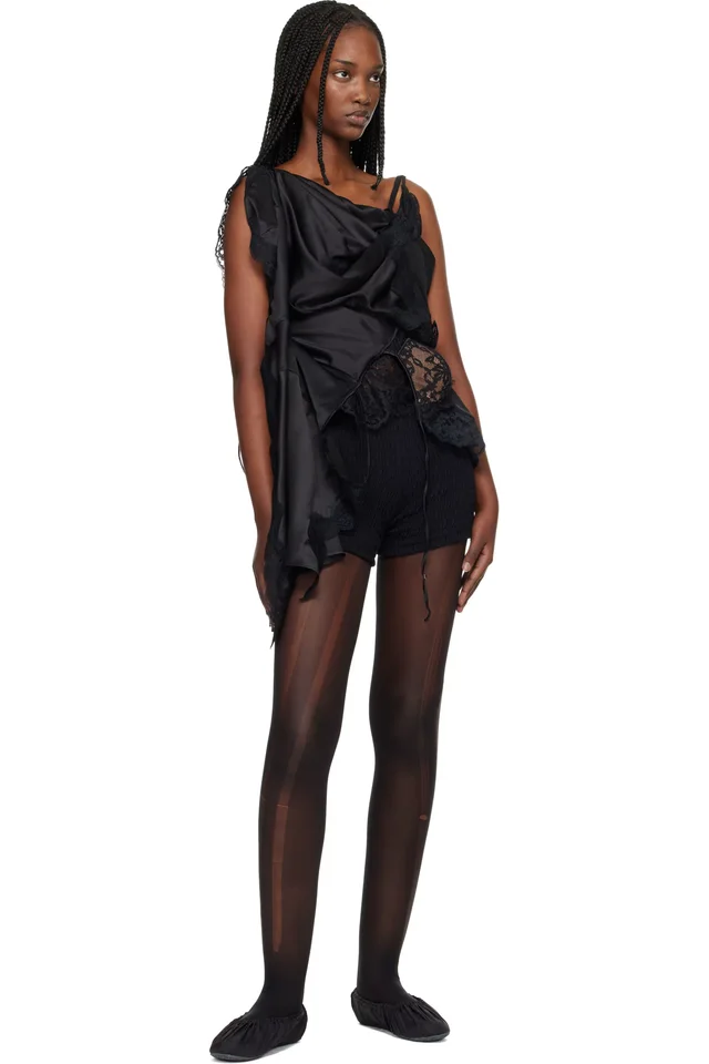 Junya Watanabe Black Peach John Edition W-Name Drape Top, photo 4 of 4 from SSENSE