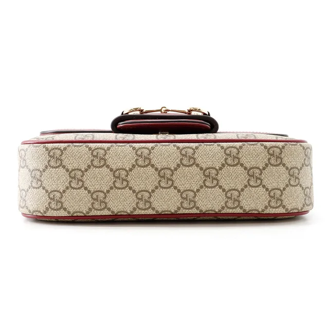 Gucci GG Supreme Horsebit 1955 Top Handle 2-Way Bag Beige/Burgundy815206 GG Supreme Leather in Beige Leather from GALLERY RARE, photo 2 of 2