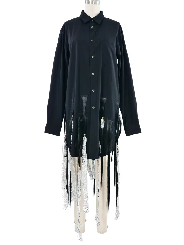 2023 Comme des Garcons Hair Foil Shirt Dress from Arcade Vintage