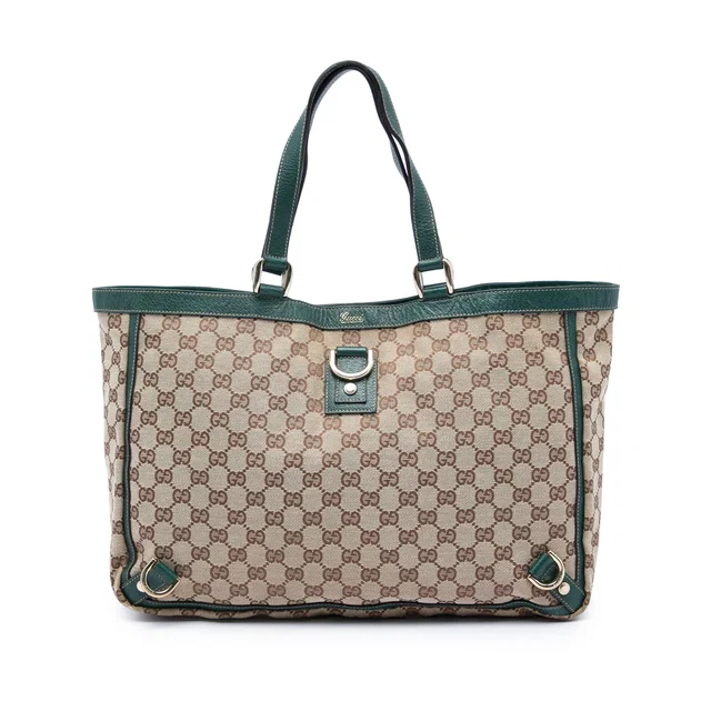 Beige Gucci GG Canvas Abbey D Ring Tote in Beige Canvas from Designer Revival